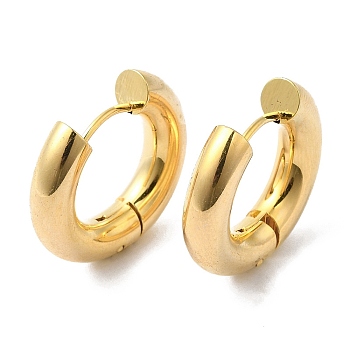 Brass Huggie Hoop Earrings, Real 18K Gold Plated, 22.5mm