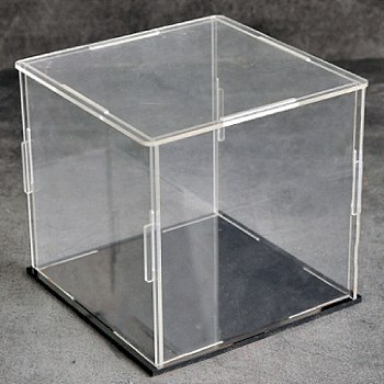 Acrylic Display Box, Square, for Model Toy Display, Clear, 8x8x8cm