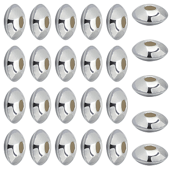 25Pcs 925 Sterling Silver Spacer Beads, Rondelle, Silver, 5x2mm, Hole: 1mm