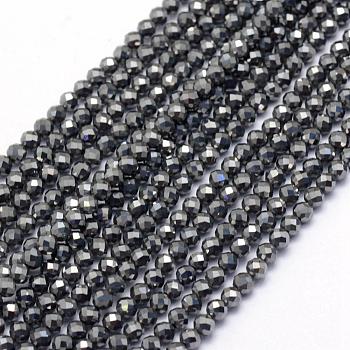 Terahertz Stone Beads Strands, Faceted, Round, 4mm, Hole: 0.5mm, about 96pcs/strand, 15.7 inch(40cm)