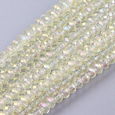 3mm Beige Abacus Electroplate Glass Beads