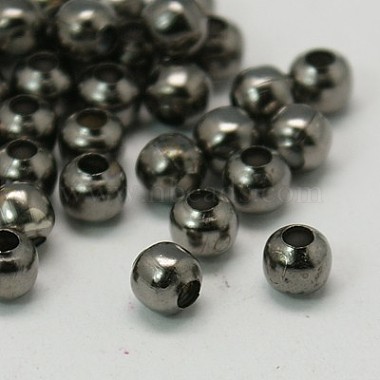 Gunmetal Round Iron Spacer Beads