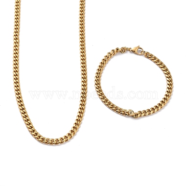 304 браслеты и ожерелья из нержавеющей стали(SJEW-I206-02A-G)-3