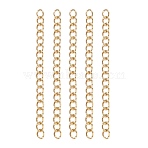304 Stainless Steel Chain Extenders, Soldered, Real 18K Gold Plated, 47~53x3mm(X-STAS-E104-42G)