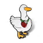 Enamel Brooches, Alloy Lapel Pin Backs for Backpack Clothes, Black, Duck, 30x20mm(JEWB-I064-12EB-02)