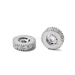Brass Micro Pave Clear Cubic Zirconia Beads, Cadmium Free & Nickel Free & Lead Free, Colum, Platinum, 7.5x2mm, Hole: 1.4mm(KK-Z059-01P)