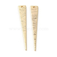 Rack Plating Brass Pendants, Thin Triangle Charm, Real 18K Gold Plated, 36.5x6x1mm, Hole: 1.2mm(KK-K351-09G)