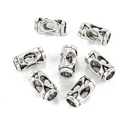 European Alloy Beads, Tibetan Style Large Hole Beads, Column, Antique Silver, 13x7.5mm, Hole: 4.7mm(PALLOY-P244-27AS)