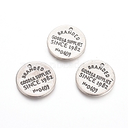 Rack Plating Tibetan Style Alloy Pendants, Quote Pendants, Flat Round with Word, Antique Silver, 17.5x1.5mm, Hole: 1.2mm(TIBEP-L005-07AS)