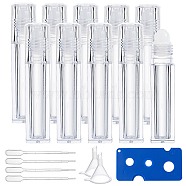 Empty Plastic Essential Oil Roll On Bottles, with Lid, Essential Oils Lip Gloss Bottles, Disposable Plastic Transfer Pipettes and Plastic Bottle Opener, Clear(DIY-BC0011-10A)