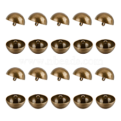 20Pcs Alloy Shank Buttons, 1-Hole, Dome/Half Round, Antique Bronze, 23x17mm, Hole: 1.5mm(BUTT-UN0001-09)