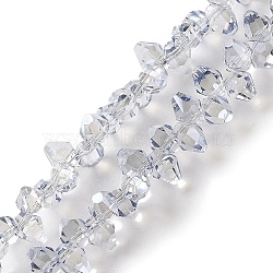 Pearl Luster Plated Electroplate Beads Strands, Faceted, Rhombus, Light Steel Blue, 8.5x6mm, Hole: 0.9mm, about 98~99pcs/strand, 12.99~14.57''(33~37cm)(EGLA-H104-07A-PL04)