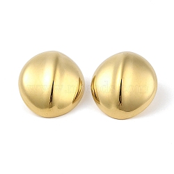 Ion Plating(IP) 304 Stainless Steel Stud Earrings for Women, Flat Round, Real 18K Gold Plated, 28.5x26mm(EJEW-B050-09G)