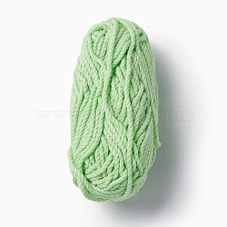 3-Ply Polyester Luminous Yarn, Glow in The Dark Yarn, for Knitting & Crochet, Pale Green, 1/8 inch(3mm), about 27.34 Yards(25m)/Bundle(OCOR-C003-01E)