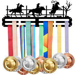 Iron Medal Hanger Holder Display Wall Rack, with Screws, Equestrian, Sports, 400x150mm(ODIS-WH0021-831)