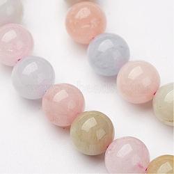 Natural Morganite Bead Strands, Round, 8mm, Hole: 1mm, about 48pcs/strand, 15.5 inch(G-P213-18-8mm)