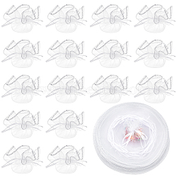 Organza Bags, with Sequins, Gift Bags, Round, White, 26.2cm(OP-NB0001-12C)