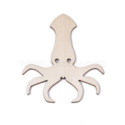 Octopus Shape Unfinished Wood Cutouts, Laser Cut Wood Shapes, for Home Decor Ornament, DIY Craft Art Project, PapayaWhip, 120x100x2.5mm(DIY-ZX040-03-03)
