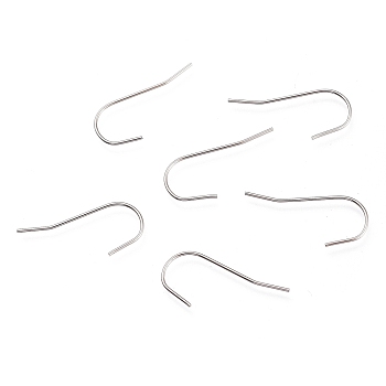 304 Stainless Steel Earring Hooks, Ear Wire, Stainless Steel Color, 21x10mm, 22 Gauge, Pin: 0.6mm
