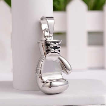 304 Stainless Steel Pendants, Boxing Gloves, Antique Silver, 40~42x23~24x17mm, Hole: 6.5x11.5mm