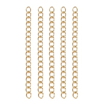 304 Stainless Steel Chain Extenders, Real 18K Gold Plated, 47~53x3mm