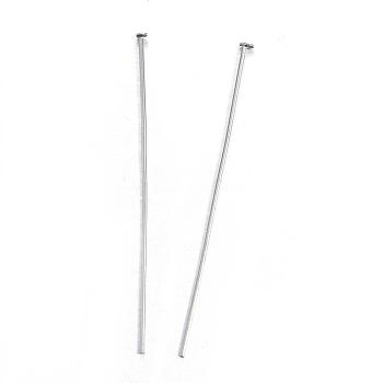 304 Stainless Steel Flat Head Pins, Stainless Steel Color, 45x0.7mm, Head: 1.8mm
