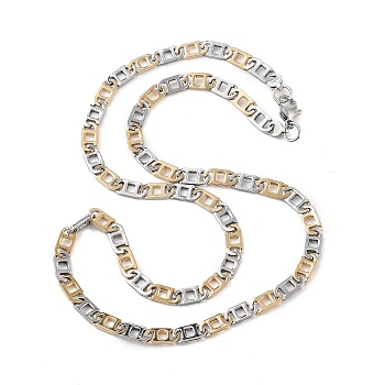 201 Stainless Steel Oval Link Chain Necklaces, with 304 Stainless Steel Clasps, Golden & Stainless Steel Color, 23.90 inch(60.7cm)