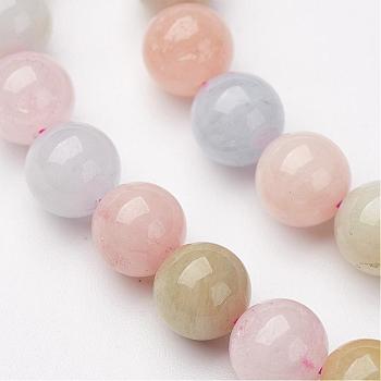 Natural Morganite Bead Strands, Round, 8mm, Hole: 1mm, about 48pcs/strand, 15.5 inch