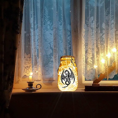 PVC ランプフィルム diy のカラフルなライトハンギングランプすりガラス瓶(DIY-WH0512-001)-5