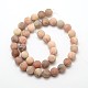 Natural Sunstone Frosted Round Bead Strands(G-O039-07-6mm)-2