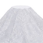 Leaf Pattern Polyester Embroidered Eyelet Lace Fabric, for DIY Clothing Accessories, White, 164x0.05cm(DIY-WH0320-67)