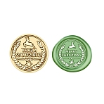 Merry Christmas Wax Seal Brass Stamp Head, for Wax Seal Stamp, Golden, Word, 25x15mm, Inner Diameter: 7mm(AJEW-Z031-04G-30)