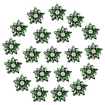 20Pcs Star Garment Accessores, Sew on Beading Patches, Appliques, Badges, with Felt Base, for Clothes, Dress, Platinum, Green, 30x32x8mm(PATC-ME0001-01B)