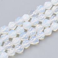 Opalite Beads Strands, Star Cut Round Beads, Faceted, 8~10x7~8mm, Hole: 1mm, about 45~48pcs/strand, 14.2~14.6 inch(G-S332-8mm-004)