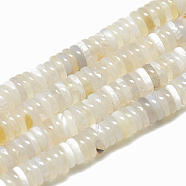 Natural White Agate Beads Strands, Heishi Beads, Flat Round/Disc, 6x1.5~2mm, Hole: 1mm, about 240pcs/strand, 15.7 inch(G-T079-10)