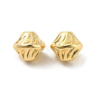 Brass Beads, Twist Bicone, Real 18K Gold Plated, 7x6mm, Hole: 1mm(KK-D090-11G)