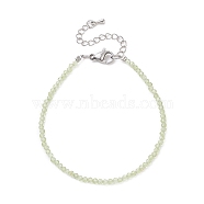Natural Olive Quartz Round Beaded Bracelets, 7-1/4 inch(18.5cm)(BJEW-JB09390-04)