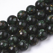Assembled Synthetic Bronzite and Green Fluorite Beads Strands, Round, 8mm, Hole: 1mm, about 50pcs/Strand, 15.94 inch(40.5cm)(G-S366-048)