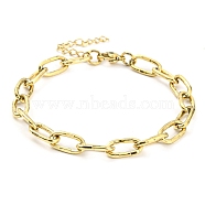 Ion Plating(IP) 304 Stainless Steel Paperclip Chain Bracelets, Golden, 6-3/4 inch(17.1cm)(BJEW-M308-01G)
