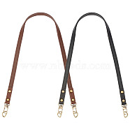 2Pcs 2 Colors Imitation Leather Bag Handles, with Alloy Lobster Clasp, for Bag Straps Replacement Accessories, Antique Bronze, 62.5~65x1.3x0.35cm, 1pc/color(FIND-WR0002-69AB)