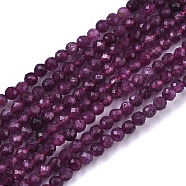 Natural Ruby/Red Corundum Beads Strands, Round, Faceted, 2mm, Hole: 0.5mm, about 195~196pcs/strand, 15.35 inch~15.43 inch(39~39.2cm)(G-N328-034)