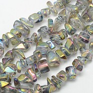 Electroplate Natural Quartz Crystal Chip Beads Strands, Clear, 9~23x5~11x3~8mm, Hole: 1mm, about 62pcs/strand, 15.74 inch(X-G-L153-01)