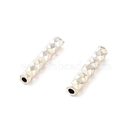 925 Sterling Silver Tube  Beads, Textured, Silver, 8.5x1.5mm, Hole: 0.7mm, 142pcs/10g(STER-H112-05)