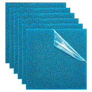 Transparent Acrylic Sheets, with Glitter Powder, Square, Dodger Blue, 150x150x2.8~3mm(DIY-WH0449-80A)
