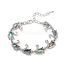 Swan Natural Abalone Shell/Paua Shell Link Bracelets for Women(FS5984-4)