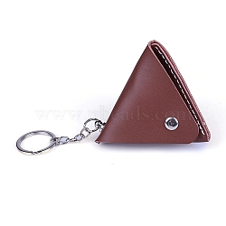 Imitation Leather Mini Triangle Women's Wallet Keychian, with Metal Key Ring, Coconut Brown, 23.5x7.7cm(PW-WG27227-05)