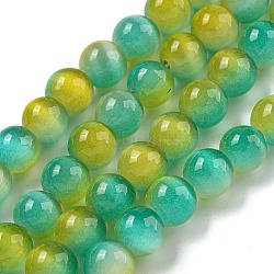 Cat Eye Beads Strands, Round, Green, 10mm, about 39pcs/strand, 14.96''(38cm)(G-K378-A02-02)