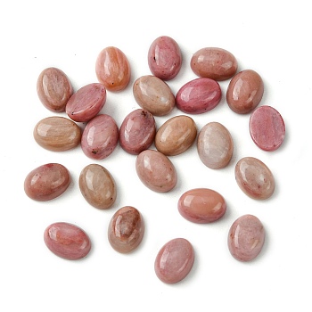 Natural Rhodonite Cabochons, Oval, 8~8.5x6~6.5x2.5~3.5mm