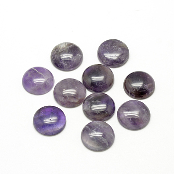 Natural Amethyst Cabochons, Half Round/Dome, 8x4mm