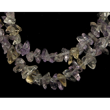 Gemstone Beads Strands, Ametrine, Nuggets, Purple, about 3~5mm wide, 3~5mm long, hole: 1mm, 34 inch long